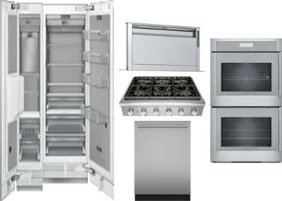 6 Piece Package Includes Refrigerator, Freezer, Cooktop, Wall Oven, Hood And Dishwasher