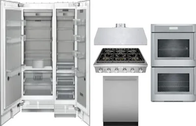 6 Piece Package Includes Refrigerator, Freezer, Cooktop, Wall Oven, Hood And Dishwasher