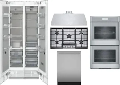 6 Piece Package Includes Refrigerator, Freezer, Cooktop, Wall Oven, Hood And Dishwasher