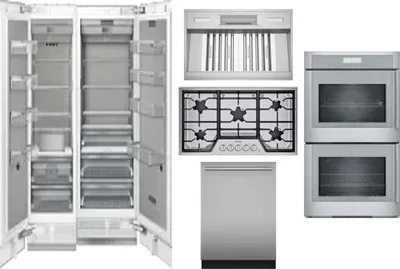 6 Piece Package Includes Refrigerator, Freezer, Cooktop, Wall Oven, Hood And Dishwasher