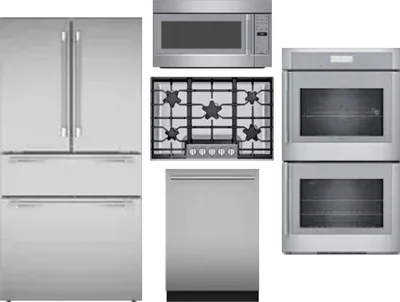 5 Piece Package Includes Refrigerator, Cooktop, Wall Oven, Microwave And Dishwasher