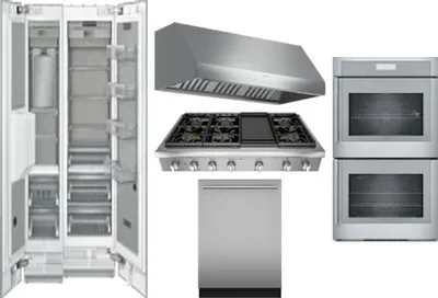6 Piece Package Includes Refrigerator, Freezer, Cooktop, Wall Oven, Hood And Dishwasher
