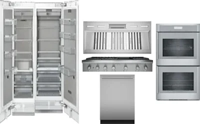 6 Piece Package Includes Refrigerator, Freezer, Cooktop, Wall Oven, Hood And Dishwasher