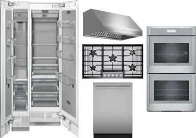 6 Piece Package Includes Refrigerator, Freezer, Cooktop, Wall Oven, Hood And Dishwasher