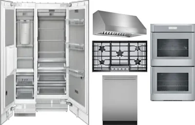 6 Piece Package Includes Refrigerator, Freezer, Cooktop, Wall Oven, Hood And Dishwasher