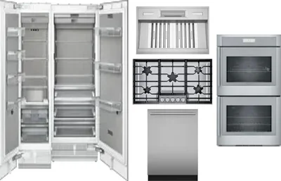 6 Piece Package Includes Refrigerator, Freezer, Cooktop, Wall Oven, Hood And Dishwasher