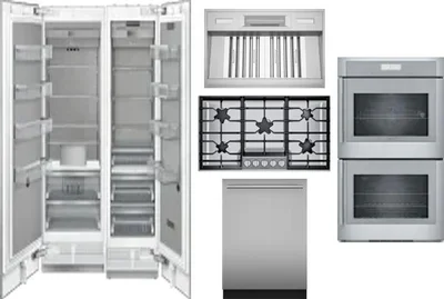 6 Piece Package Includes Refrigerator, Freezer, Cooktop, Wall Oven, Hood And Dishwasher