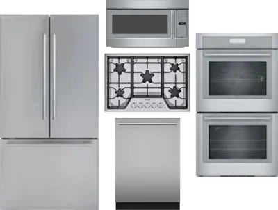 5 Piece Package Includes Refrigerator, Cooktop, Wall Oven, Microwave And Dishwasher