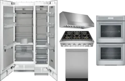 6 Piece Package Includes Refrigerator, Freezer, Cooktop, Wall Oven, Hood And Dishwasher