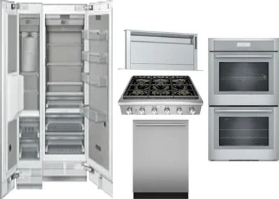 6 Piece Package Includes Refrigerator, Freezer, Cooktop, Wall Oven, Hood And Dishwasher