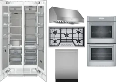 6 Piece Package Includes Refrigerator, Freezer, Cooktop, Wall Oven, Hood And Dishwasher