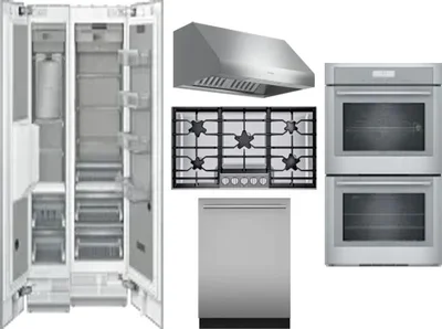 6 Piece Package Includes Refrigerator, Freezer, Cooktop, Wall Oven, Hood And Dishwasher
