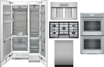 6 Piece Package Includes Refrigerator, Freezer, Cooktop, Wall Oven, Hood And Dishwasher