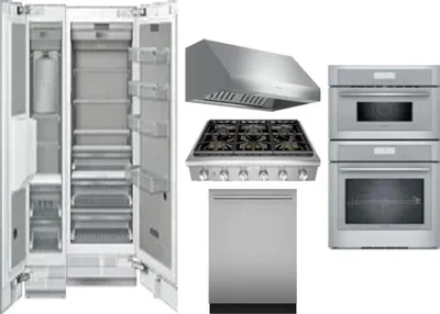 6 Piece Package Includes Refrigerator, Freezer, Cooktop, Wall Oven, Hood And Dishwasher