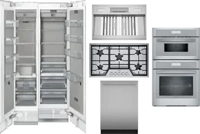 6 Piece Package Includes Refrigerator, Freezer, Cooktop, Wall Oven, Hood And Dishwasher