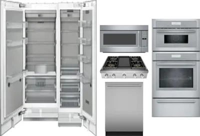 6 Piece Package Includes Refrigerator, Freezer, Cooktop, Wall Oven, Microwave And Dishwasher