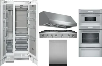 6 Piece Package Includes Refrigerator, Freezer, Cooktop, Wall Oven, Hood And Dishwasher