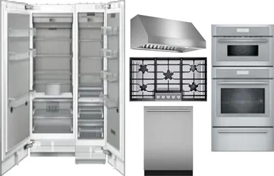 6 Piece Package Includes Refrigerator, Freezer, Cooktop, Wall Oven, Hood And Dishwasher