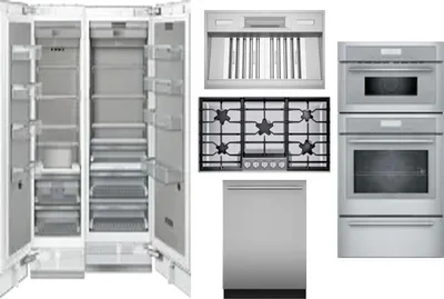 6 Piece Package Includes Refrigerator, Freezer, Cooktop, Wall Oven, Hood And Dishwasher