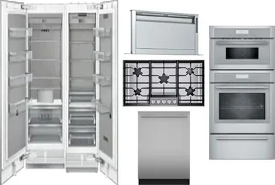 6 Piece Package Includes Refrigerator, Freezer, Cooktop, Wall Oven, Hood And Dishwasher