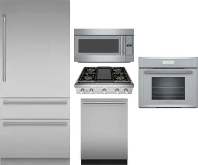 5 Piece Package Includes Refrigerator, Cooktop, Wall Oven, Microwave And Dishwasher