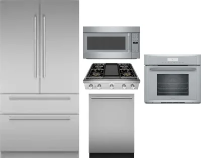 5 Piece Package Includes Refrigerator, Cooktop, Wall Oven, Microwave And Dishwasher