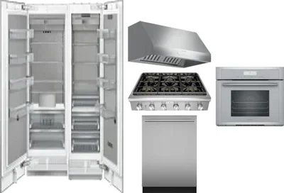 6 Piece Package Includes Refrigerator, Freezer, Cooktop, Wall Oven, Hood And Dishwasher