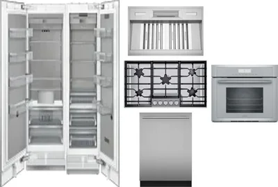 6 Piece Package Includes Refrigerator, Freezer, Cooktop, Wall Oven, Hood And Dishwasher