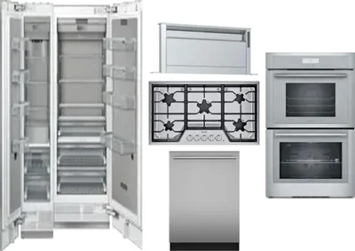 6 Piece Package Includes Refrigerator, Freezer, Cooktop, Wall Oven, Hood And Dishwasher