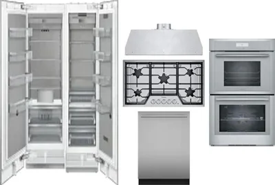 6 Piece Package Includes Refrigerator, Freezer, Cooktop, Wall Oven, Hood And Dishwasher