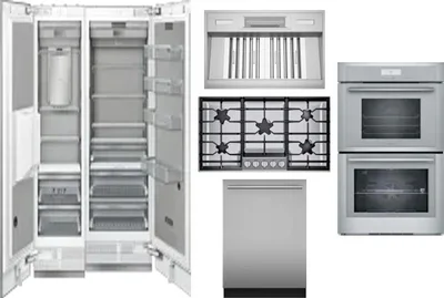 6 Piece Package Includes Refrigerator, Freezer, Cooktop, Wall Oven, Hood And Dishwasher