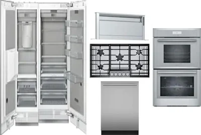 6 Piece Package Includes Refrigerator, Freezer, Cooktop, Wall Oven, Hood And Dishwasher