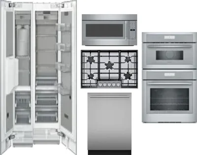 6 Piece Package Includes Refrigerator, Freezer, Cooktop, Wall Oven, Microwave And Dishwasher