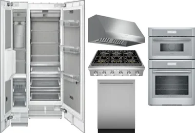 6 Piece Package Includes Refrigerator, Freezer, Cooktop, Wall Oven, Hood And Dishwasher