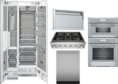 6 Piece Package Includes Refrigerator, Freezer, Cooktop, Wall Oven, Hood And Dishwasher