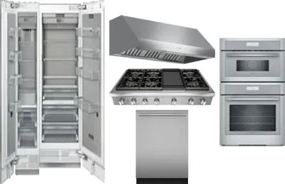 6 Piece Package Includes Refrigerator, Freezer, Cooktop, Wall Oven, Hood And Dishwasher