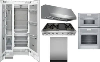 6 Piece Package Includes Refrigerator, Freezer, Cooktop, Wall Oven, Hood And Dishwasher