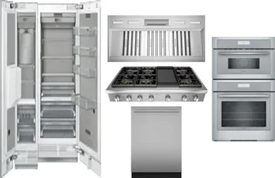 6 Piece Package Includes Refrigerator, Freezer, Cooktop, Wall Oven, Hood And Dishwasher