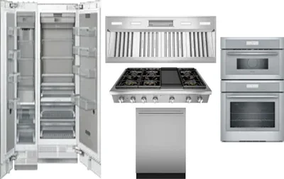 6 Piece Package Includes Refrigerator, Freezer, Cooktop, Wall Oven, Hood And Dishwasher