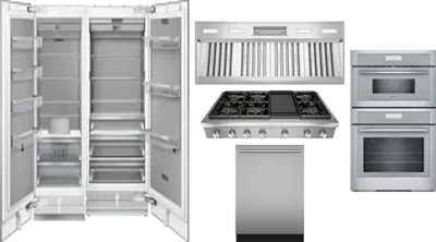 6 Piece Package Includes Refrigerator, Freezer, Cooktop, Wall Oven, Hood And Dishwasher