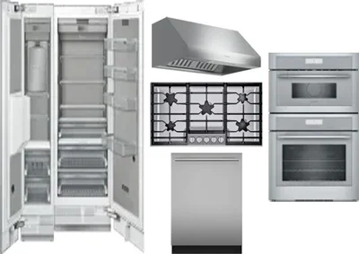 6 Piece Package Includes Refrigerator, Freezer, Cooktop, Wall Oven, Hood And Dishwasher