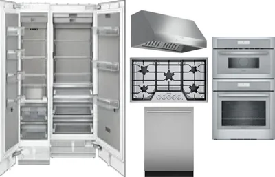 6 Piece Package Includes Refrigerator, Freezer, Cooktop, Wall Oven, Hood And Dishwasher
