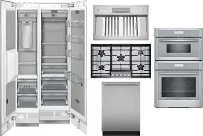 6 Piece Package Includes Refrigerator, Freezer, Cooktop, Wall Oven, Hood And Dishwasher