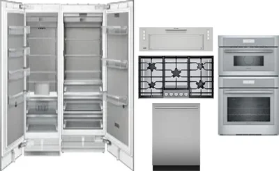 6 Piece Package Includes Refrigerator, Freezer, Cooktop, Wall Oven, Hood And Dishwasher