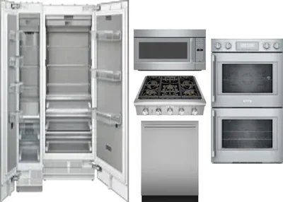 6 Piece Package Includes Refrigerator, Freezer, Cooktop, Wall Oven, Microwave And Dishwasher