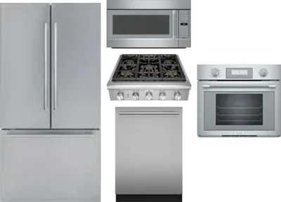 5 Piece Package Includes Refrigerator, Cooktop, Wall Oven, Microwave And Dishwasher
