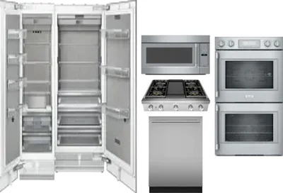 6 Piece Package Includes Refrigerator, Freezer, Cooktop, Wall Oven, Microwave And Dishwasher