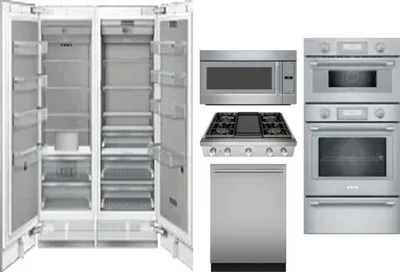 6 Piece Package Includes Refrigerator, Freezer, Cooktop, Wall Oven, Microwave And Dishwasher