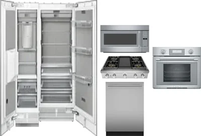 6 Piece Package Includes Refrigerator, Freezer, Cooktop, Wall Oven, Microwave And Dishwasher