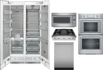 6 Piece Package Includes Refrigerator, Freezer, Cooktop, Wall Oven, Microwave And Dishwasher